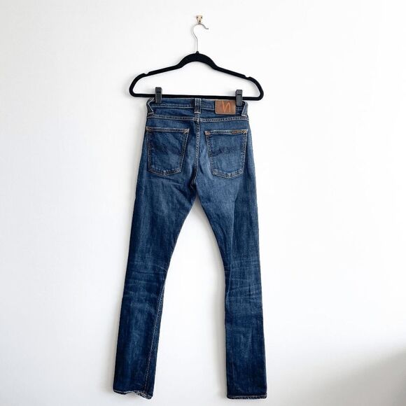 NUDIE Jeans Tube Tom Organic Aged Ink Blue Women’s Tag Size 26x34 - Picture 5 of 14